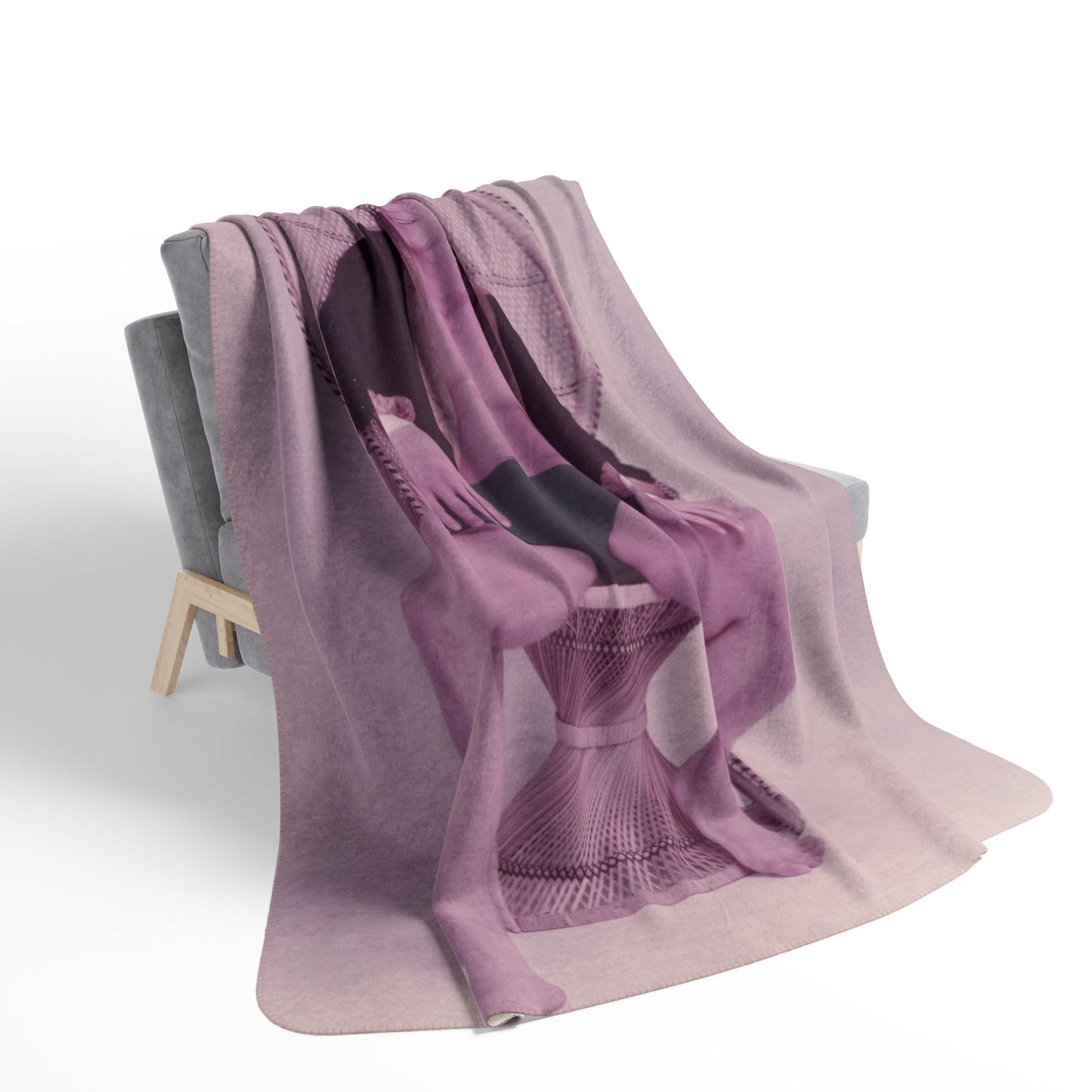 Kevin in Wicker Chair Sherpa Blanket