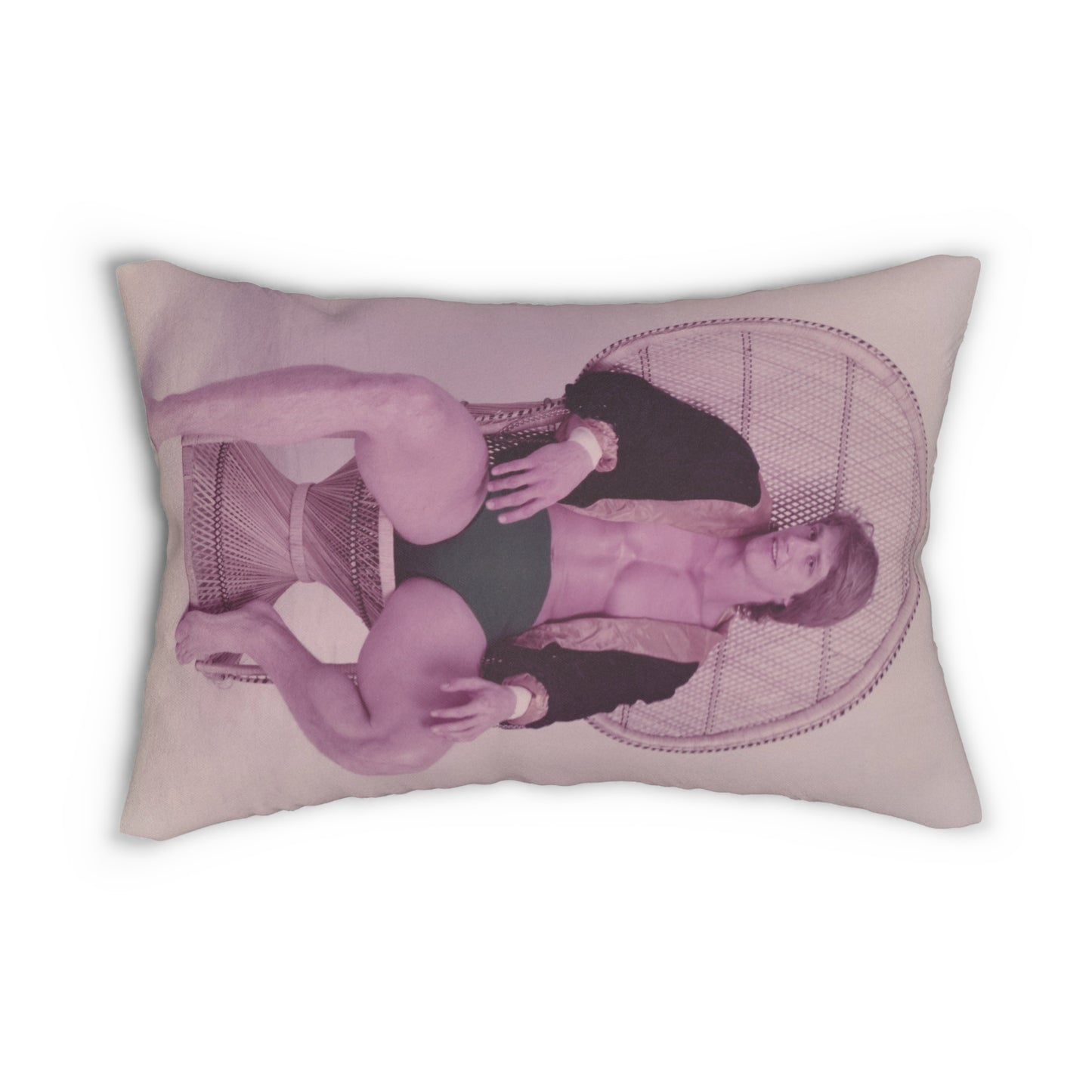 Kevin In Wicker Chair Lumbar Pillow