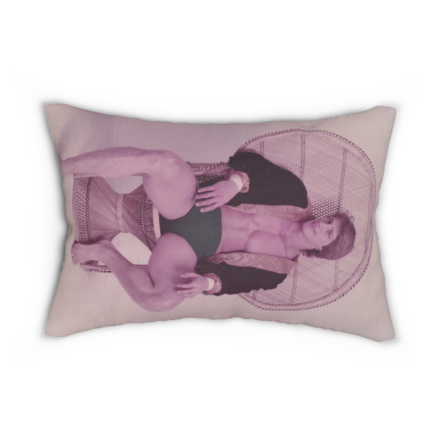 Kevin In Wicker Chair Lumbar Pillow