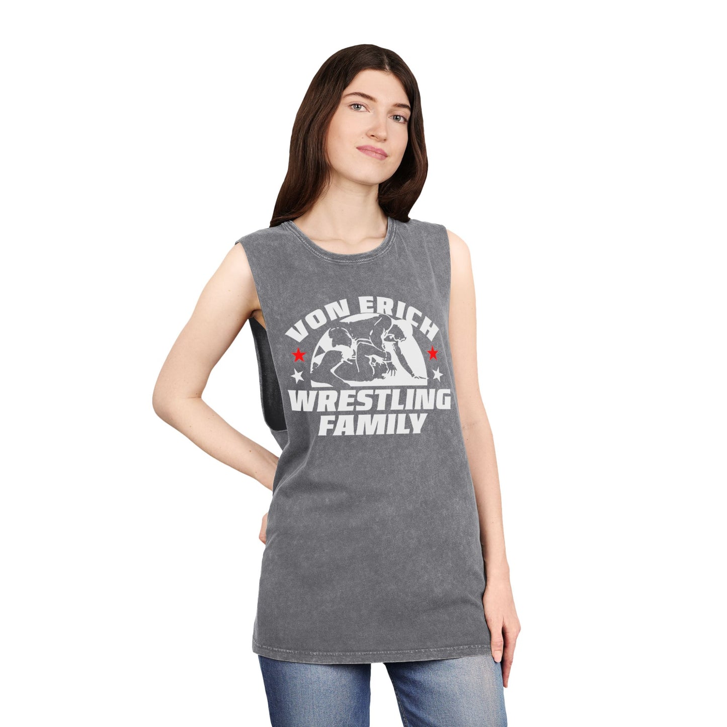 Von Erich Wrestling Family Logo - Unisex Stonewash Tank Top