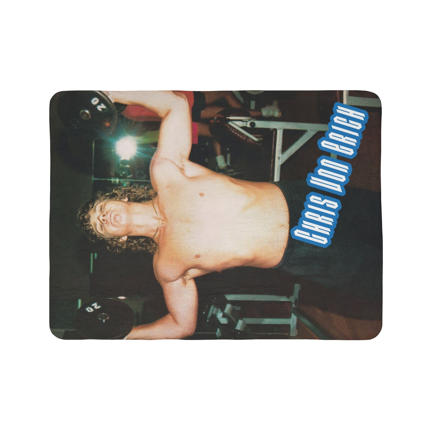Chris Pumping Iron Sherpa Blanket