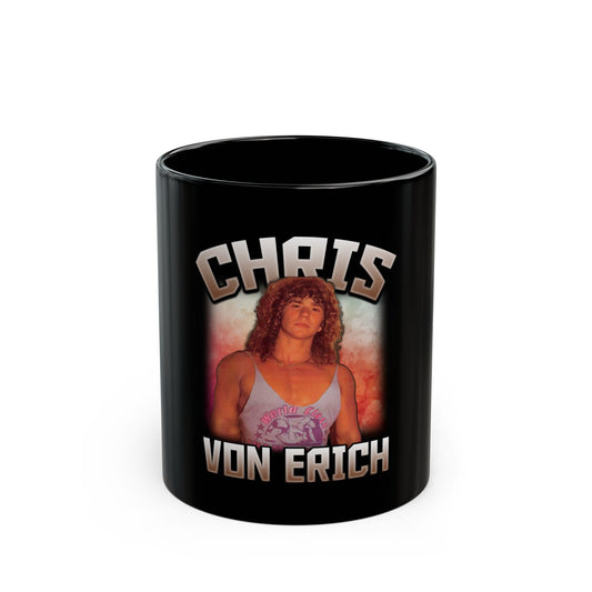 Chris Von Erich Wrestling Black Coffee Cup Mug