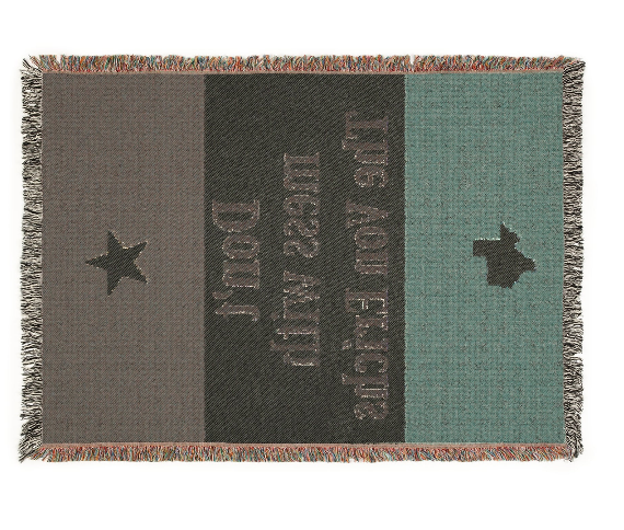 Don't Mess With The Von Erichs Texas Flag Woven Blanket