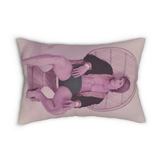 Kevin In Wicker Chair Lumbar Pillow