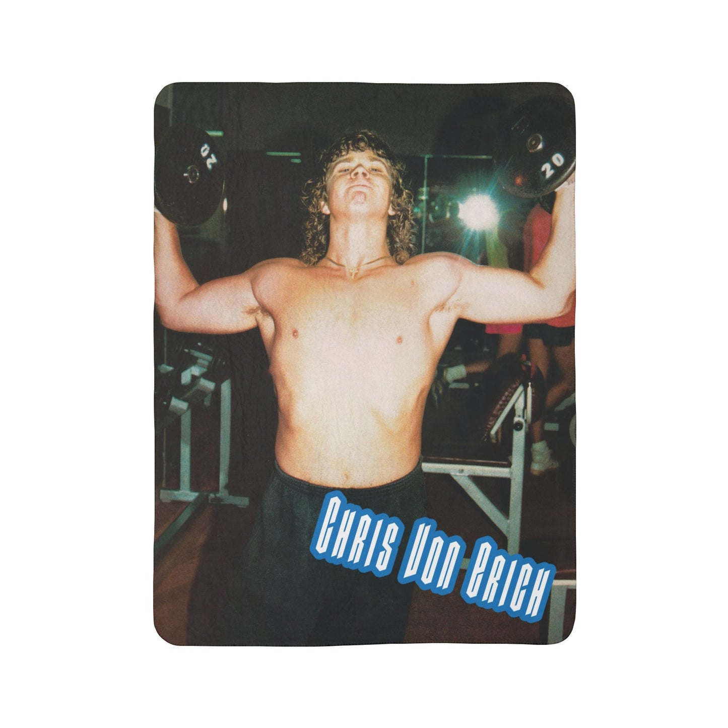 Chris Pumping Iron Sherpa Blanket