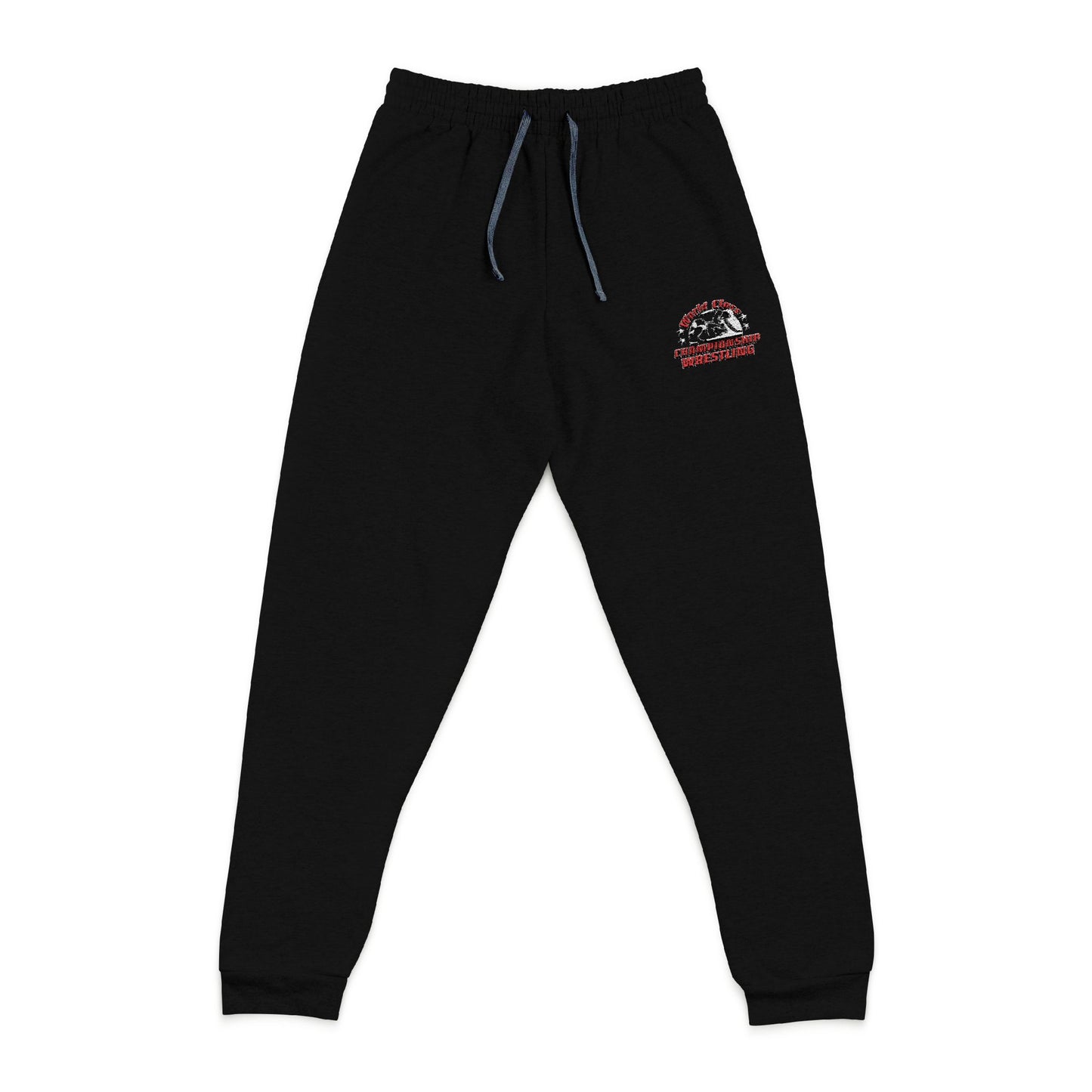 Embroidered Logo WCCW Unisex Joggers - Black / Heather Black