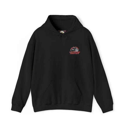WCCW Embroidered Logo Unisex Heavy Blend Hooded Sweatshirt - Black / Dark Heather Gray