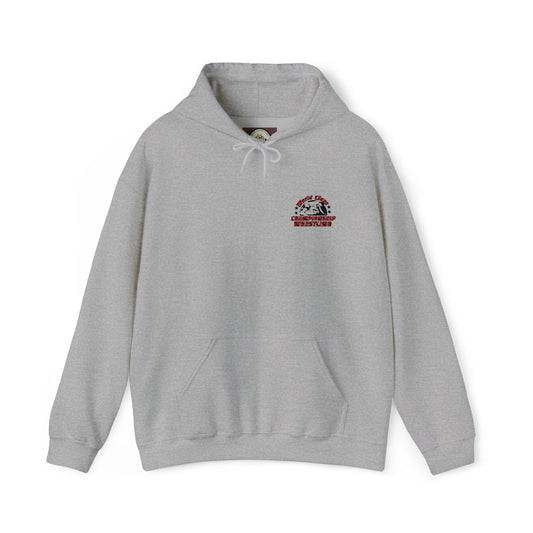 WCCW Embroidered Logo Unisex Heavy Blend Hooded Hoodie Sweatshirt. White / Sport Gray